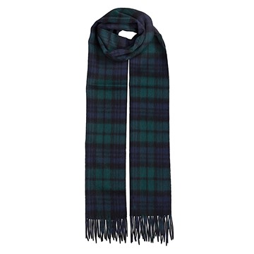 Picture of Dents Men's Lambswool Scarf with Tassels - Blackwatch