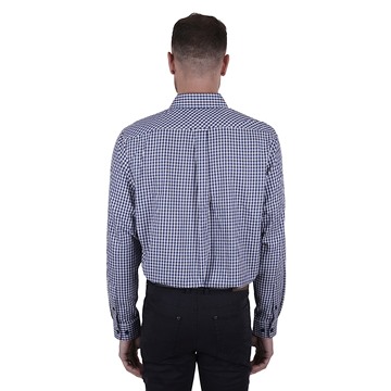 Picture of Thomas Cook Men’s Gino Wool Blend Check 2-Pocket Long Sleeve Shirt - Navy/White