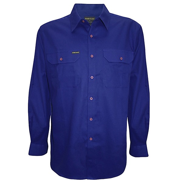 Picture of Hard Slog Mens Full Placket Light Cotton Workshirt - Royal Blue