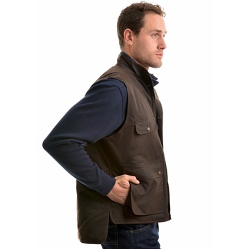 Picture of Thomas Cook Mens High Country Professional Oilskin Vest - Rustic Mulch
