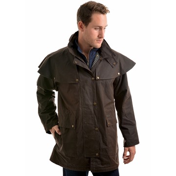 Picture of Thomas Cook Mens High Country Professional Oilskin Short Coat - Rustic Mulch