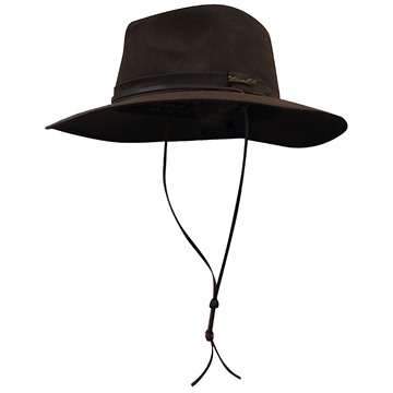 Picture of Thomas Cook Wide Brim Oilskin Hat - Dark Brown