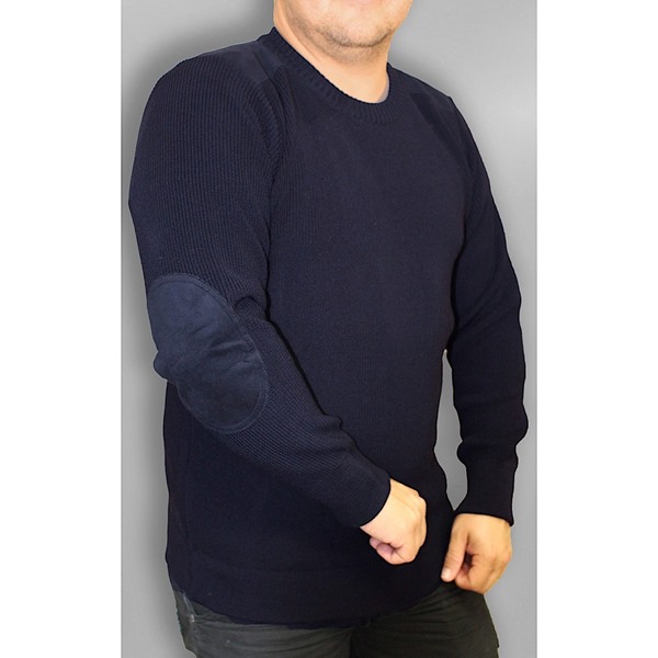 Picture of Interknit Mens Tourelle Crew Neck Jumper - Navy